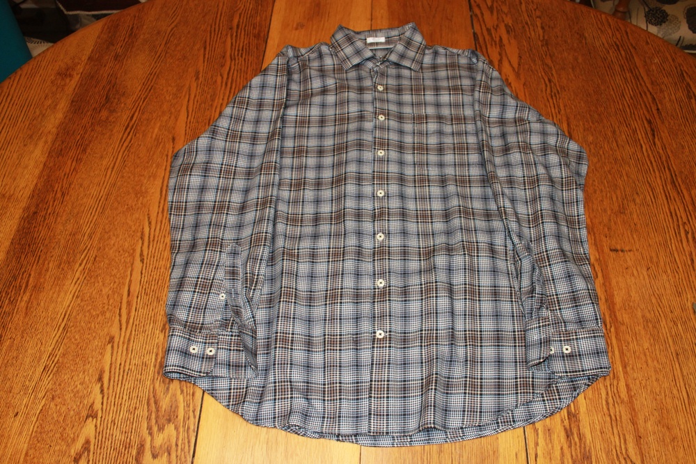 Peter Millar Shirt Mens Extra Large Blue Brown Plaid Button Down Cotton Classic